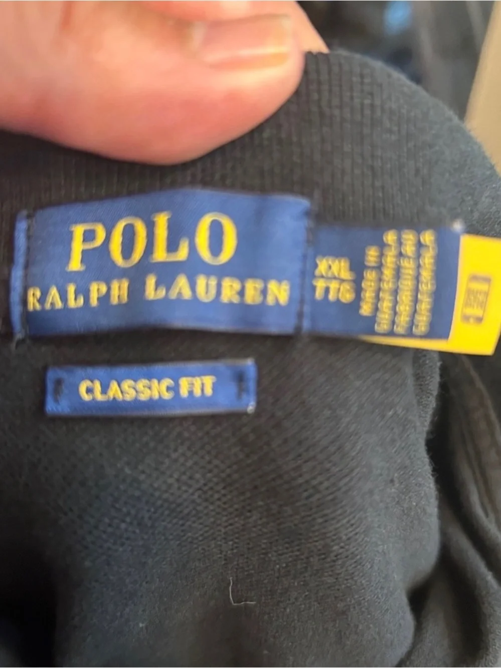 Ralph Lauren Black Polo Shirt with White Pony Logo